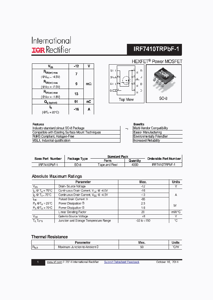 IRF7410PBF-1_8337176.PDF Datasheet