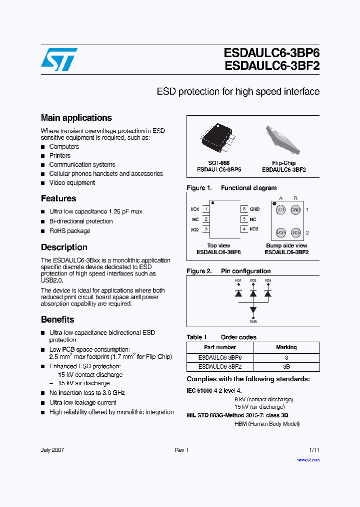 ESDAULC6-3BP6_8337709.PDF Datasheet