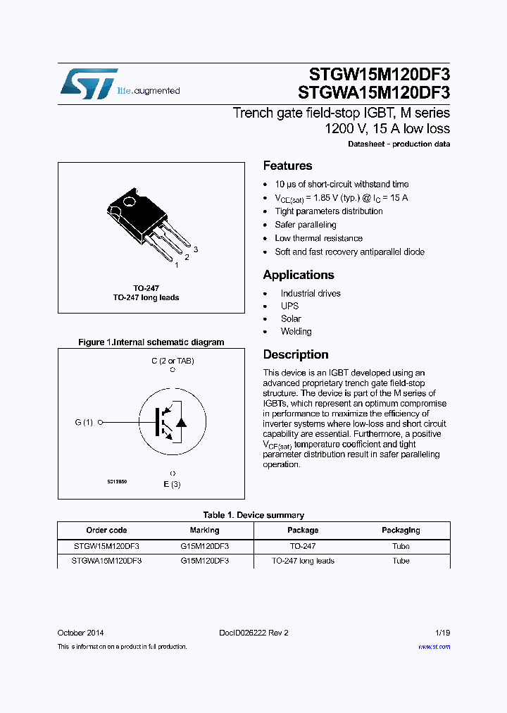 STGWA15M120DF3_8338550.PDF Datasheet