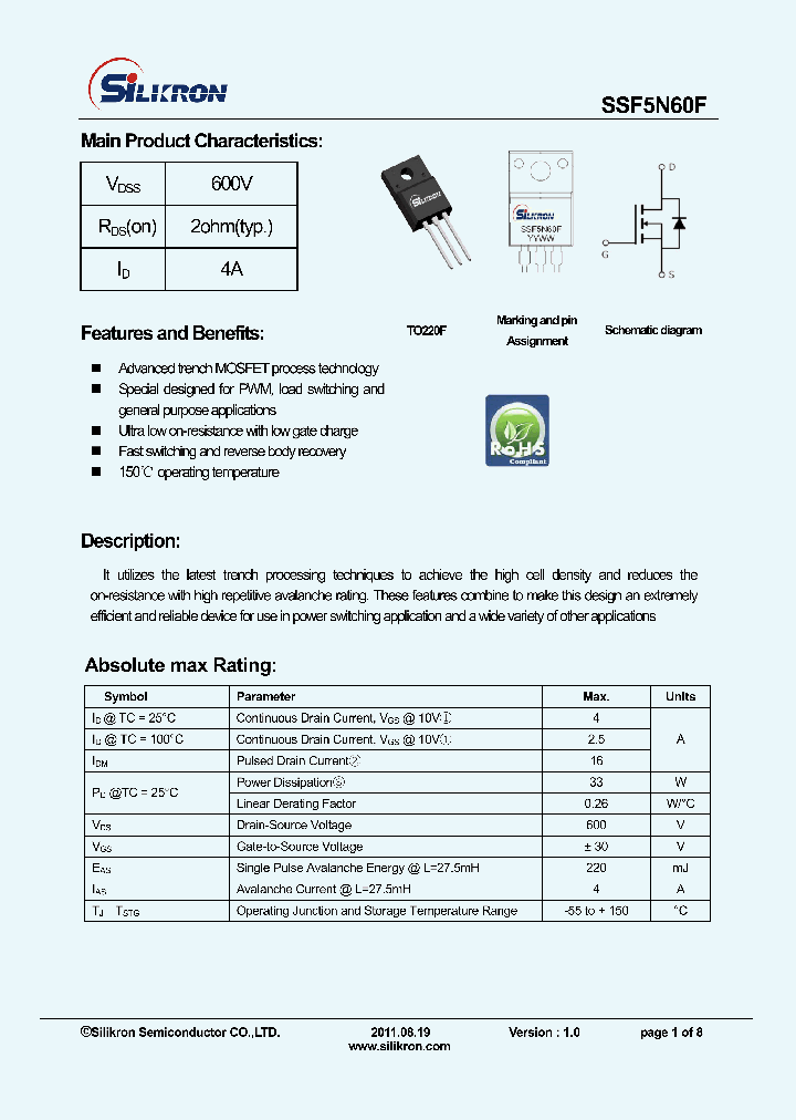 SSF5N60F_8339129.PDF Datasheet
