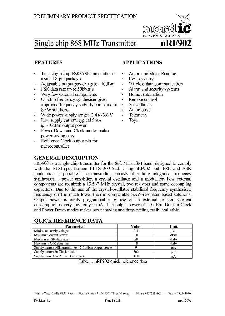 NRF902_8339648.PDF Datasheet