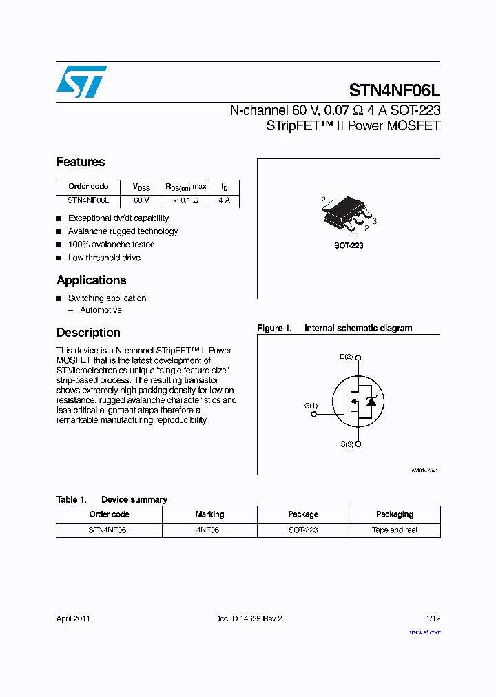 STN4NF06L_8339794.PDF Datasheet