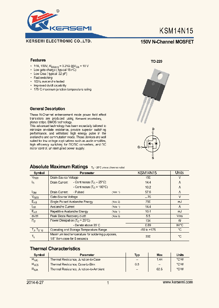 KSM14N15_8340001.PDF Datasheet