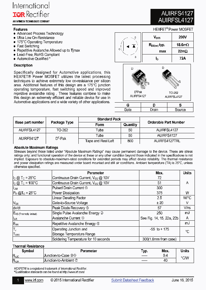 AUIRFS4127_8340728.PDF Datasheet