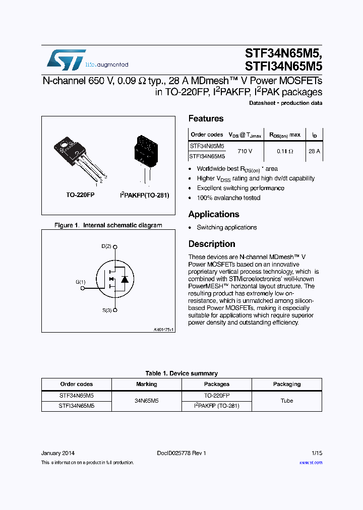 STFI34N65M5_8340662.PDF Datasheet