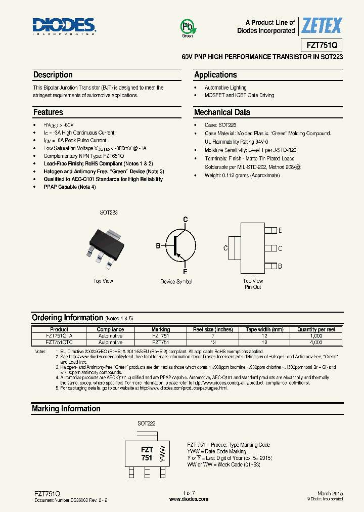 FZT751Q_8342571.PDF Datasheet