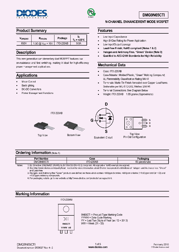 DMG9N65CTI-15_8342879.PDF Datasheet