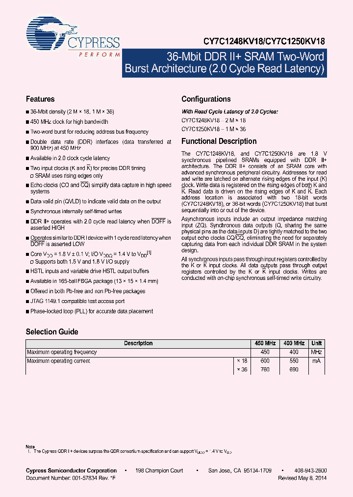 CY7C1248KV18-400BZC_8343557.PDF Datasheet