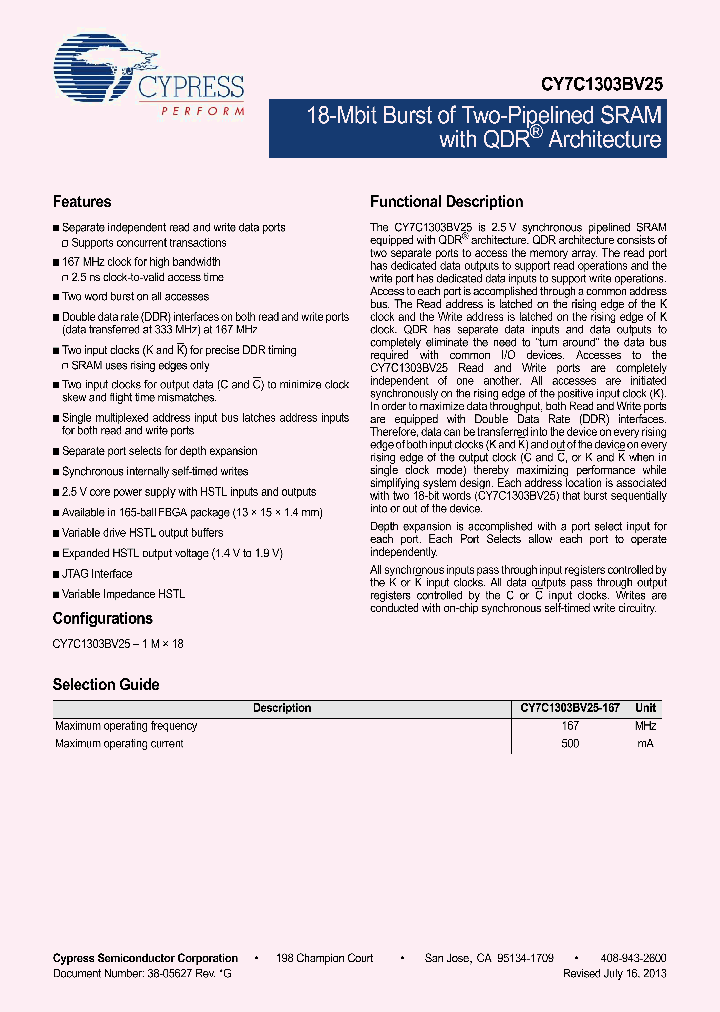 CY7C1303BV25-167BZC_8343563.PDF Datasheet