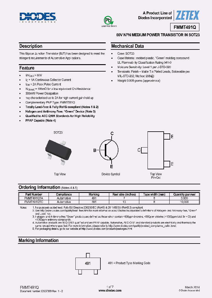 FMMT491QTC_8343754.PDF Datasheet