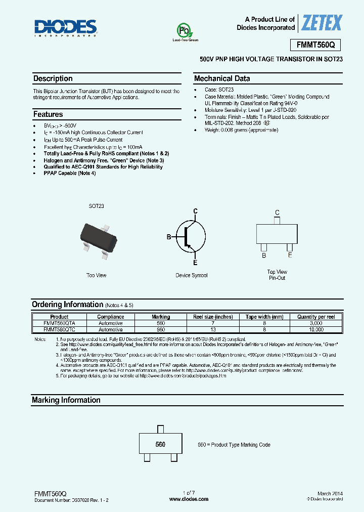 FMMT560QTC_8343755.PDF Datasheet