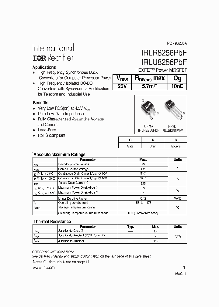 IRLR8256PBF_8343946.PDF Datasheet