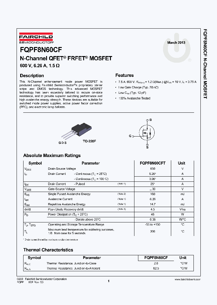 FQPF8N60CF_8344085.PDF Datasheet