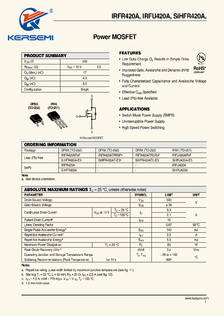 IRFR420A_8344254.PDF Datasheet