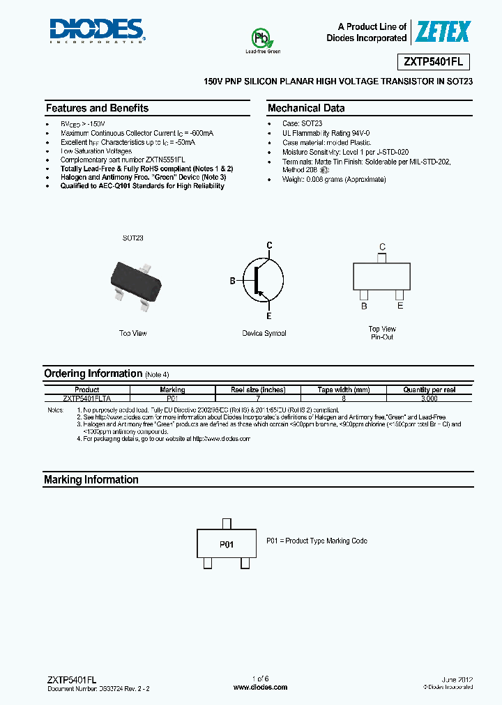 ZXTP5401FL-15_8344227.PDF Datasheet