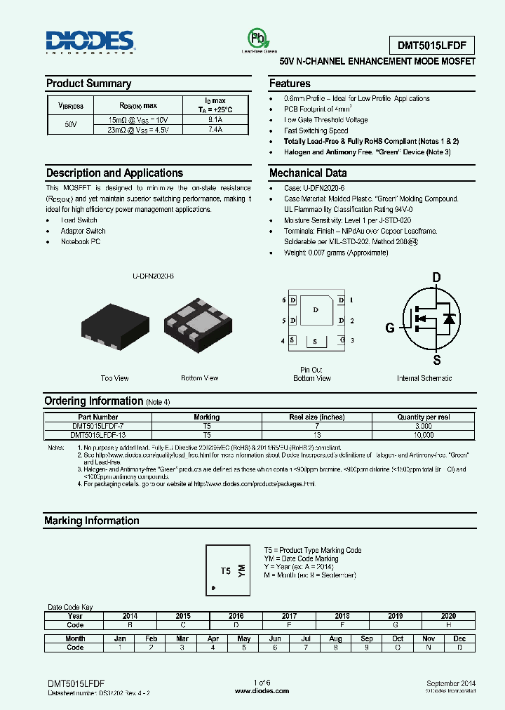 DMT5015LFDF_8344277.PDF Datasheet