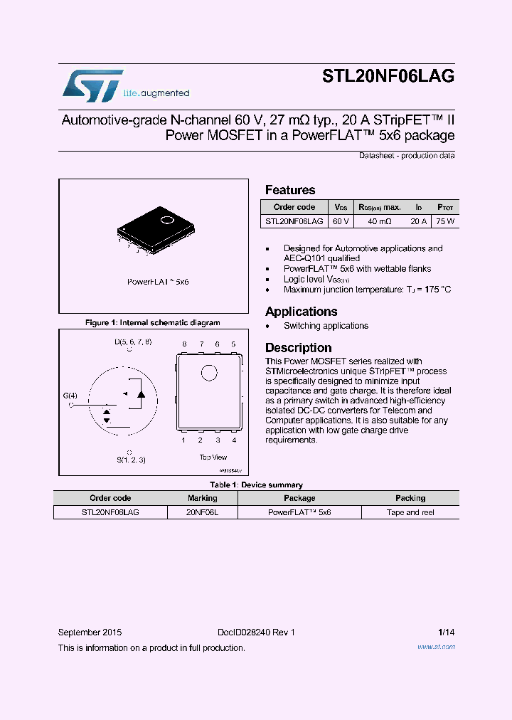 STL20NF06LAG_8344497.PDF Datasheet