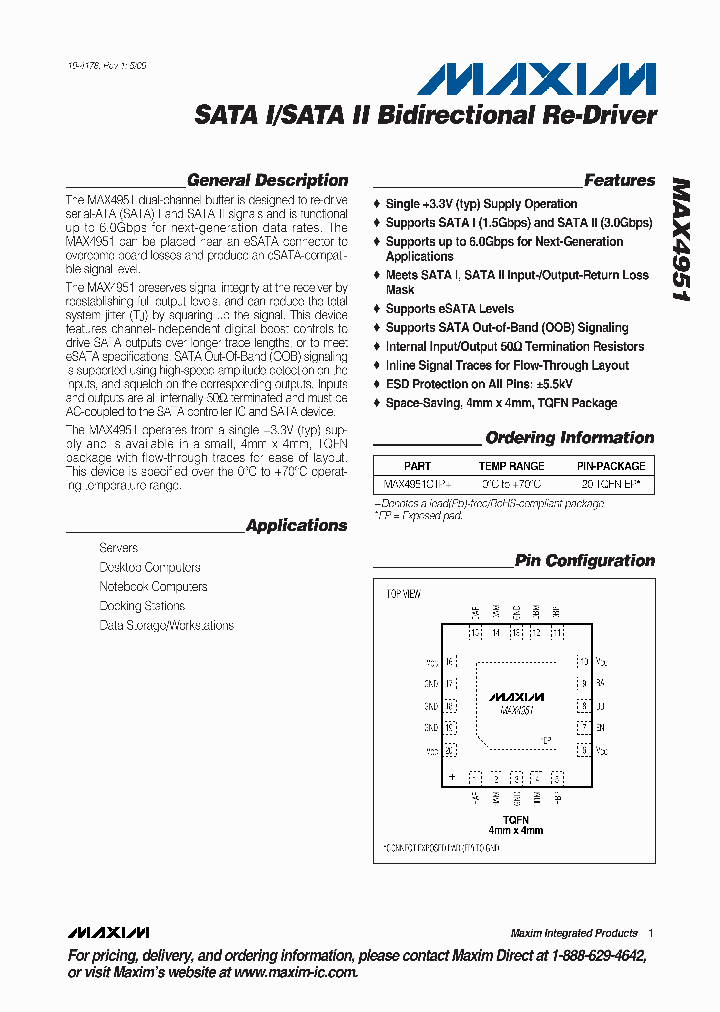 MAX4951CTP_8345112.PDF Datasheet