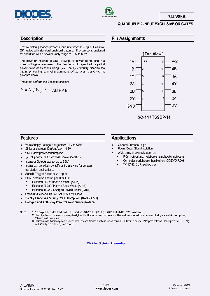 74LV86AS14-13_8345220.PDF Datasheet