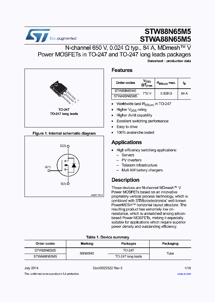 STW88N65M5_8345307.PDF Datasheet