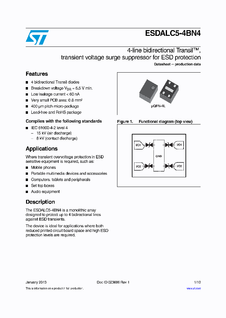 ESDALC5-4BN4_8346580.PDF Datasheet