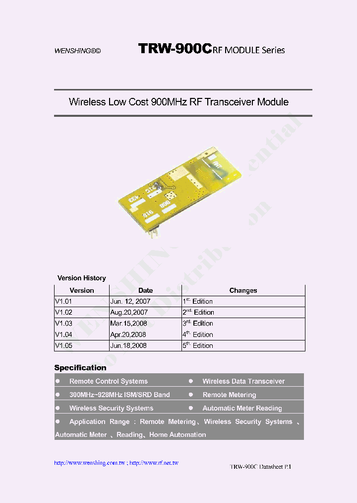 TRW-900C_8346712.PDF Datasheet