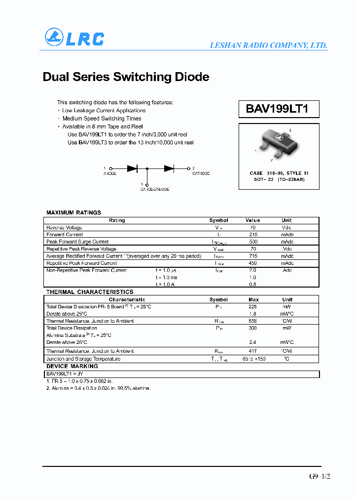 BAV199LT1_8347524.PDF Datasheet