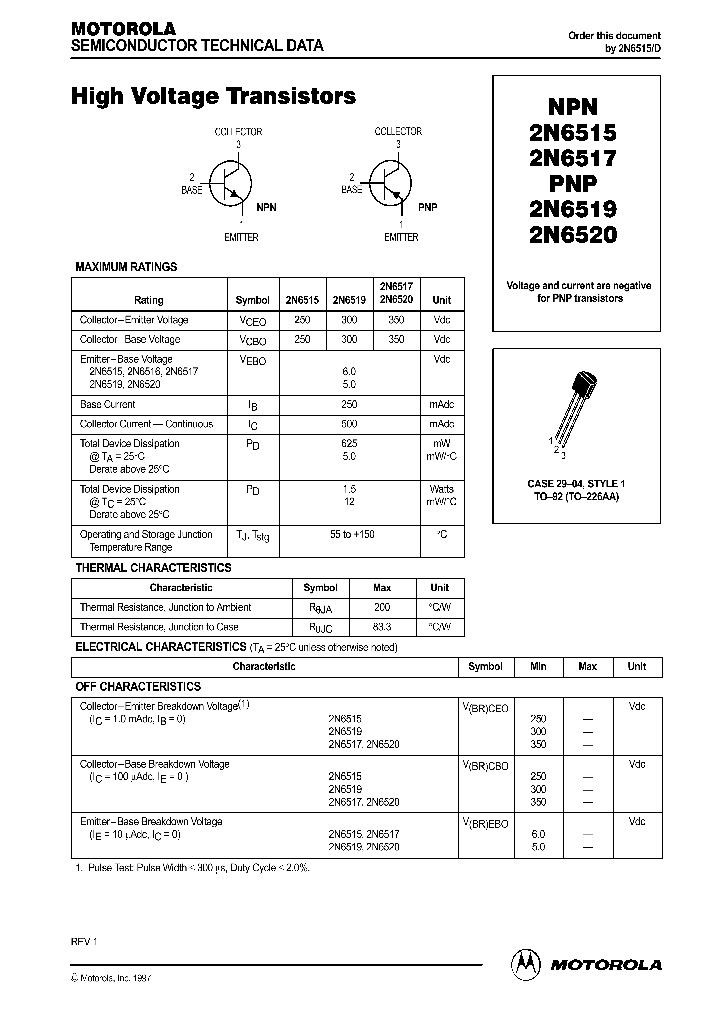 2N6520RLRM_8347551.PDF Datasheet
