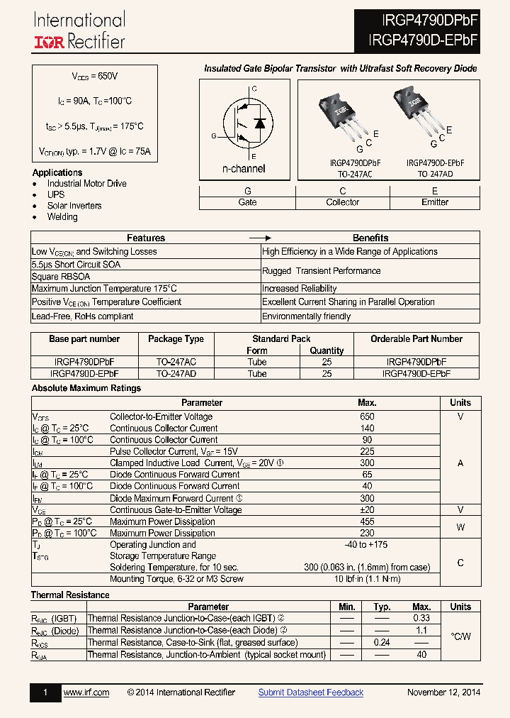 IRGP4790DPBF_8348543.PDF Datasheet