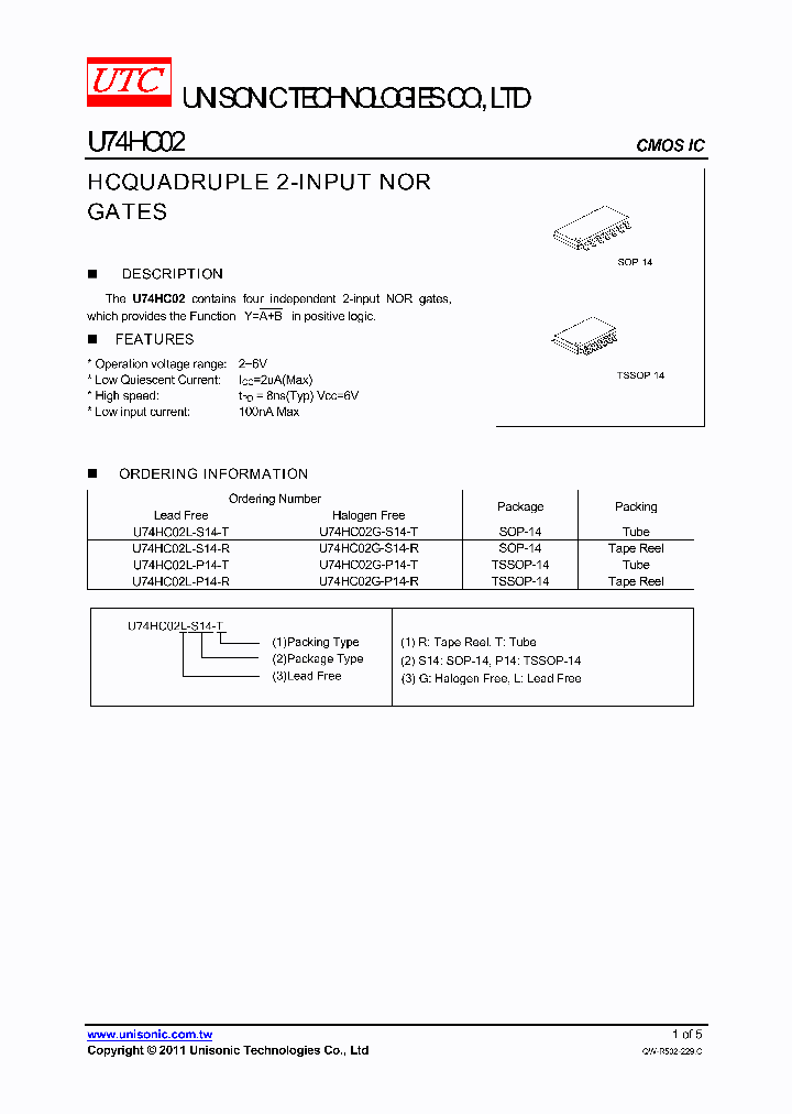 U74HC02L-P14-R_8349729.PDF Datasheet
