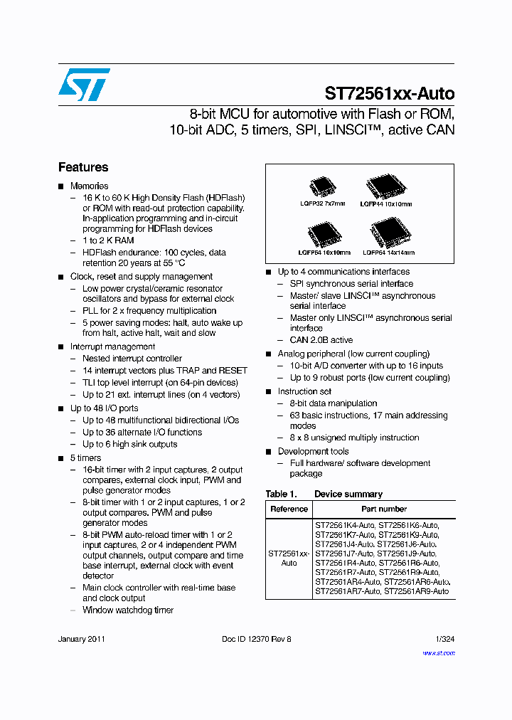 ST72F561J9TBS_8350413.PDF Datasheet