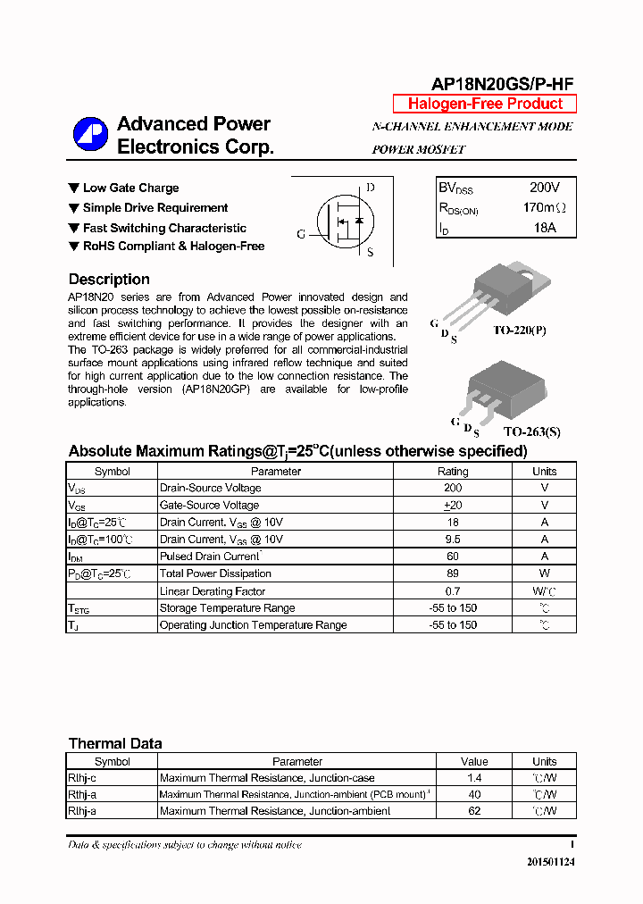 AP18N20GP-HF_8351259.PDF Datasheet