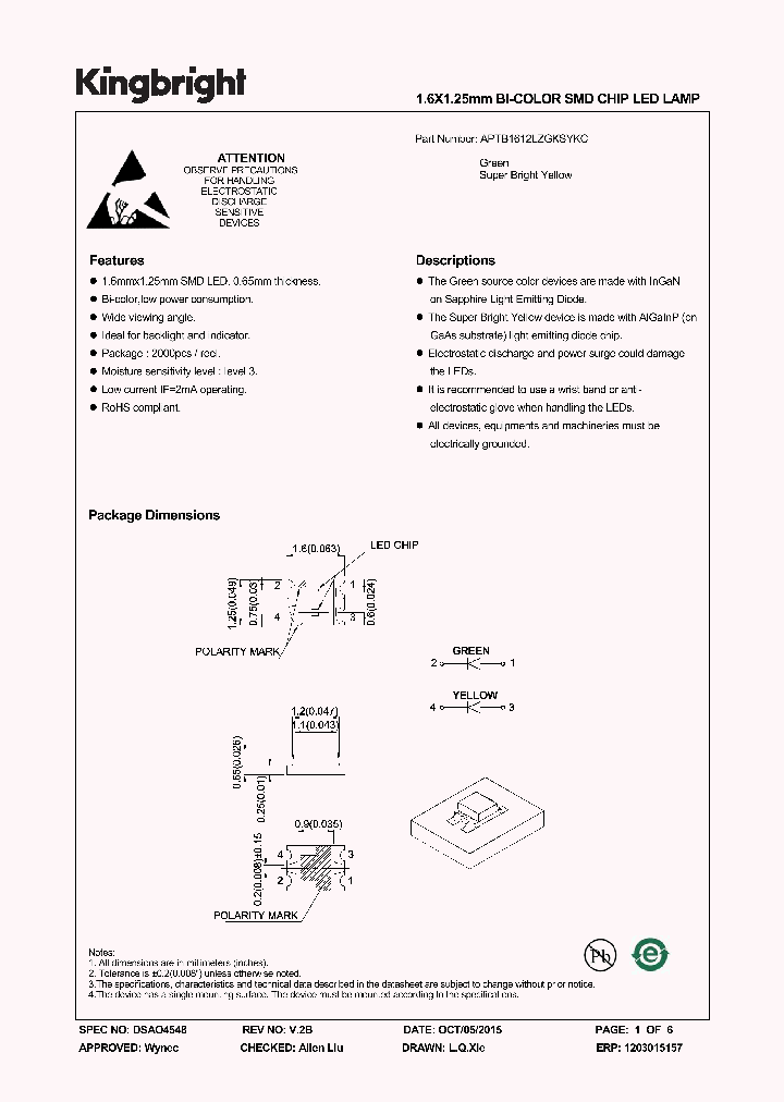 APTB1612LZGKSYKC_8351574.PDF Datasheet