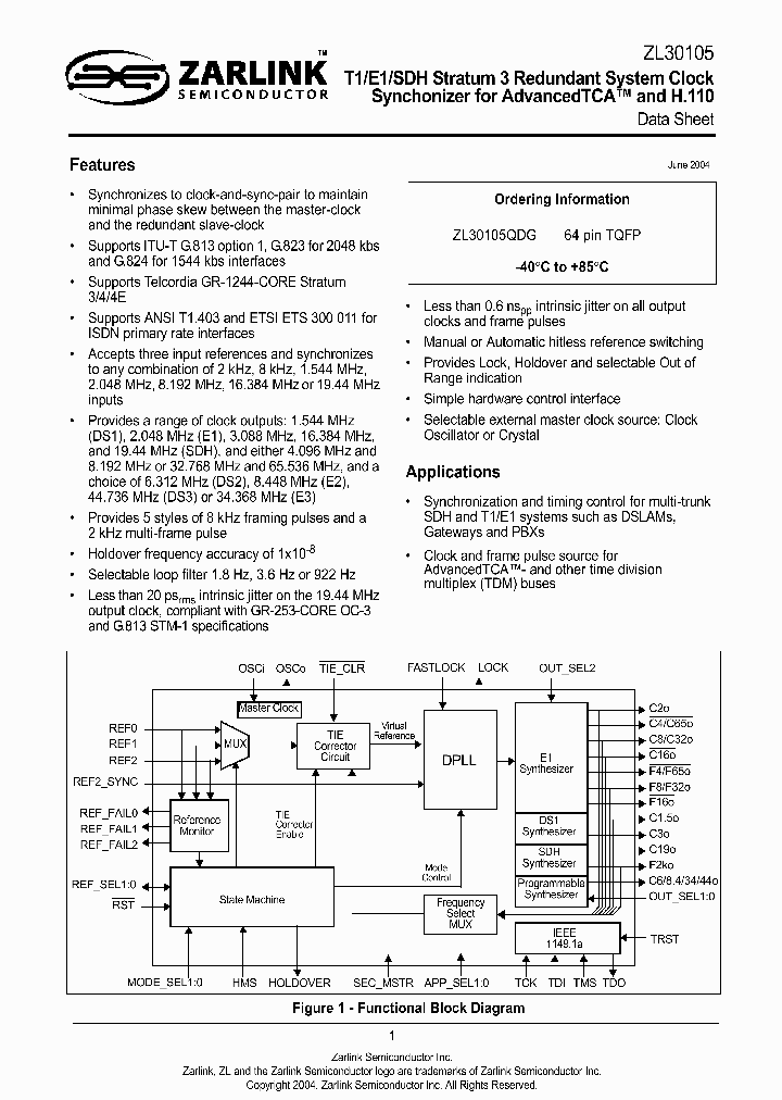 ZL30105QDG_8351905.PDF Datasheet