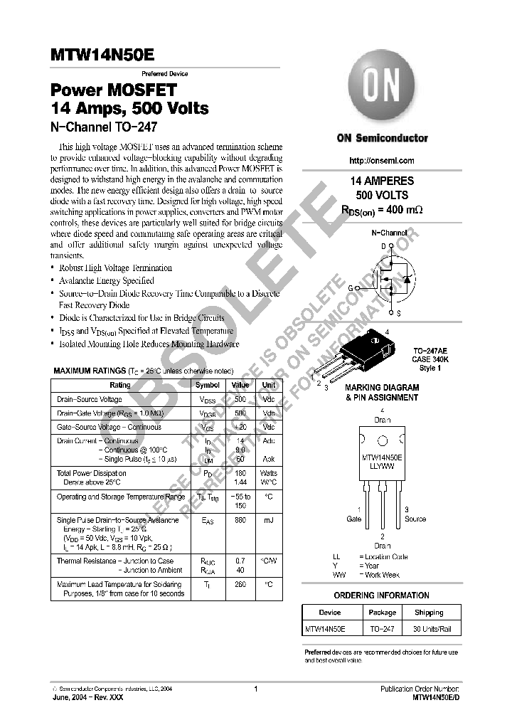 MTW14N50E_8352415.PDF Datasheet