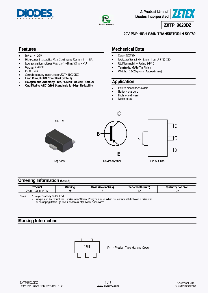 ZXTP19020DZ-15_8352670.PDF Datasheet