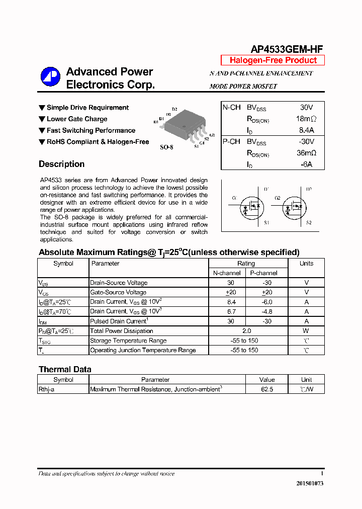 AP4533GEM-HF-16_8352900.PDF Datasheet