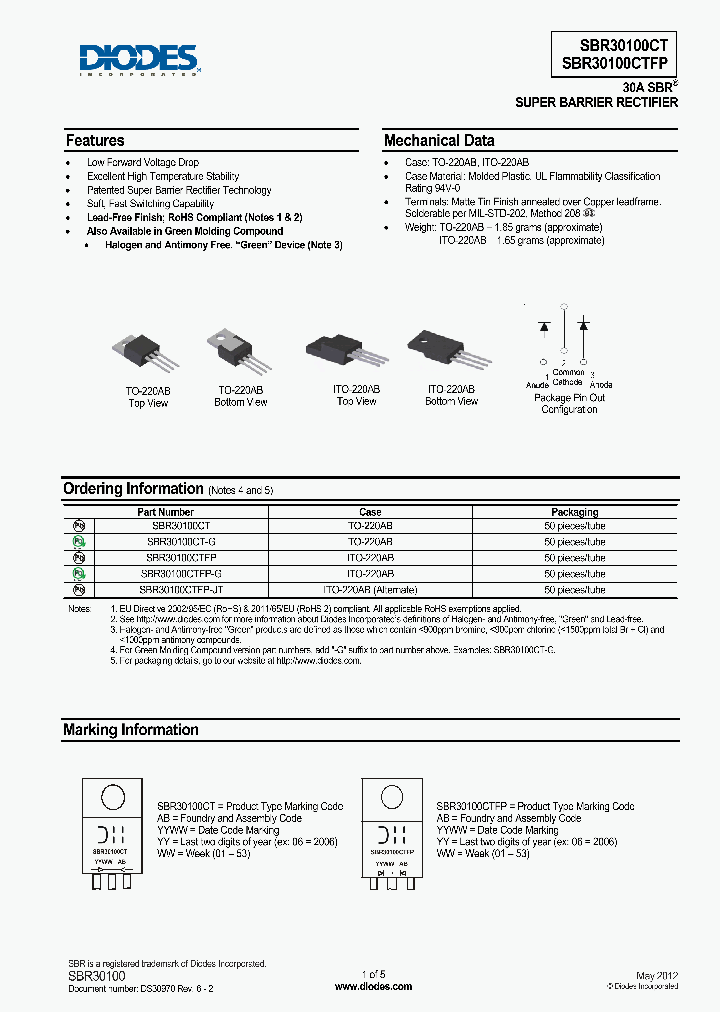 SBR30100CT_8354408.PDF Datasheet