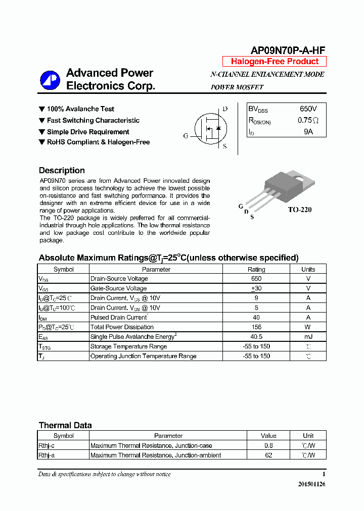 AP09N70P-A-HF-16_8355025.PDF Datasheet