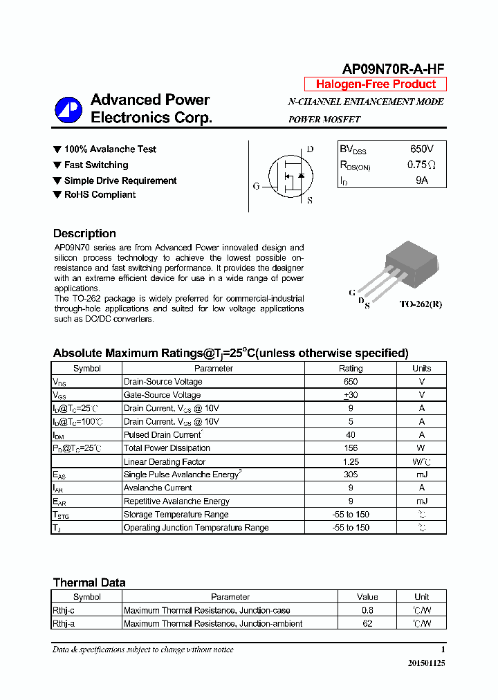 AP09N70R-A-HF-16_8355026.PDF Datasheet