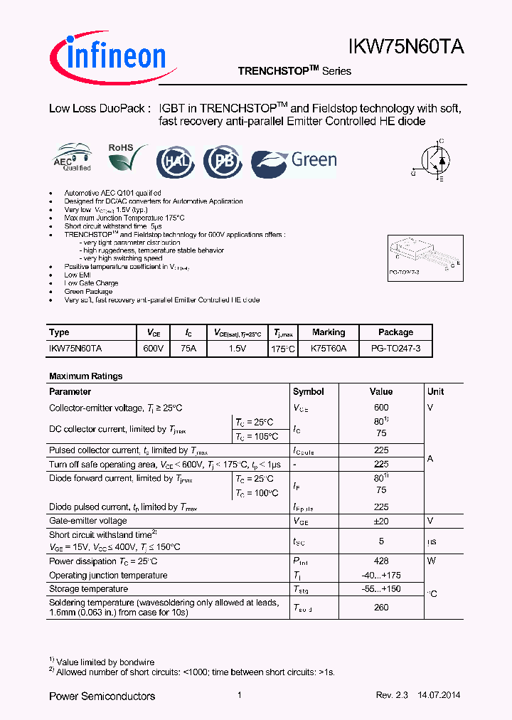 IKW75N60TA_8355116.PDF Datasheet