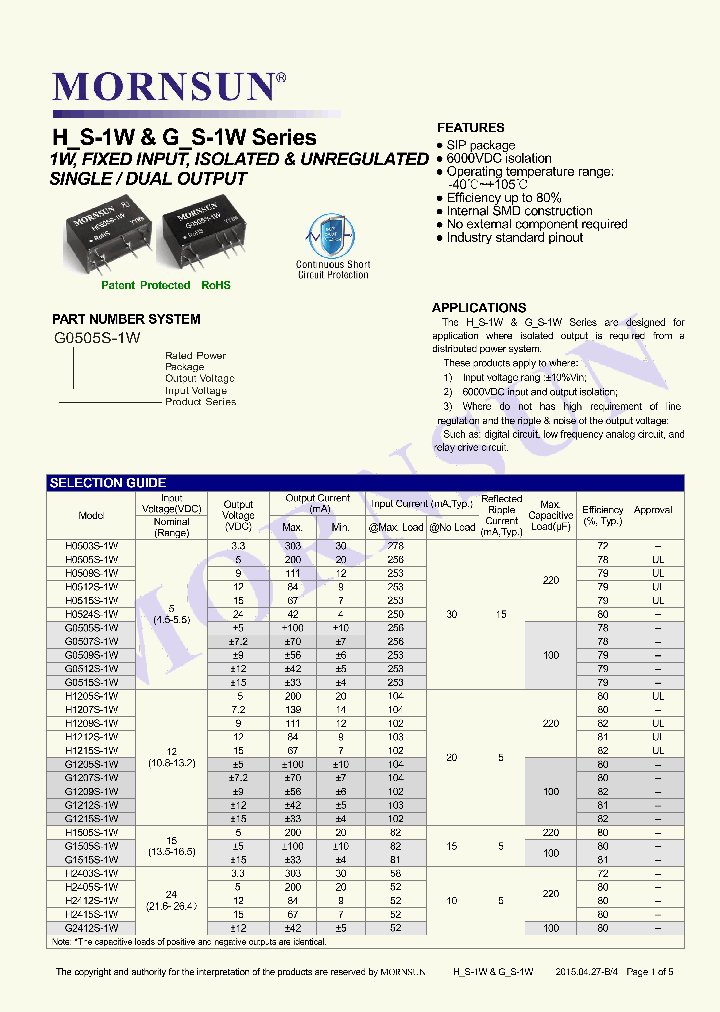 H1505S-1W_8355521.PDF Datasheet
