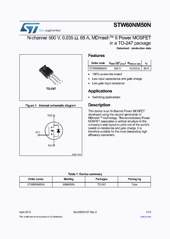 STW60NM50N_8356356.PDF Datasheet