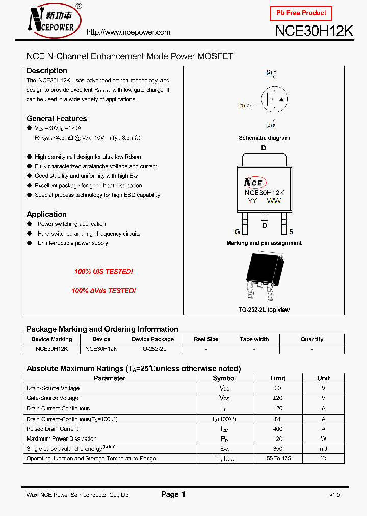 NCE30H12K_8356439.PDF Datasheet