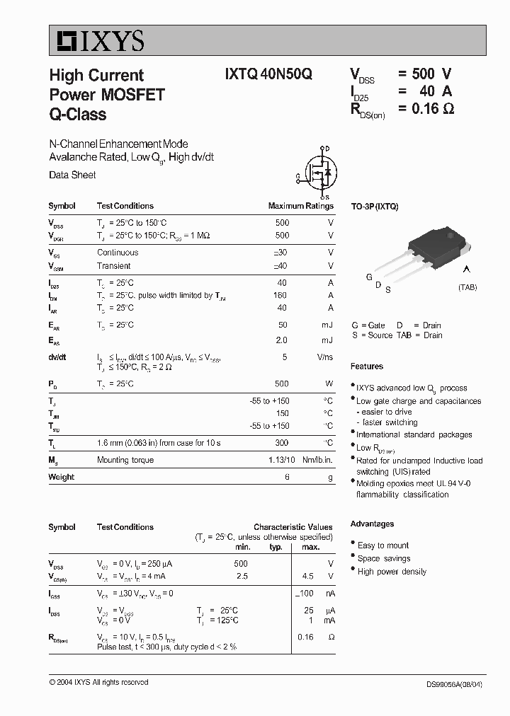 IXTQ40N50Q_8356469.PDF Datasheet