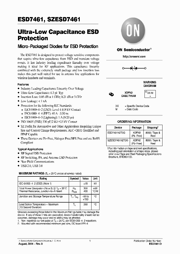 SZESD7461N2T5G_8359456.PDF Datasheet