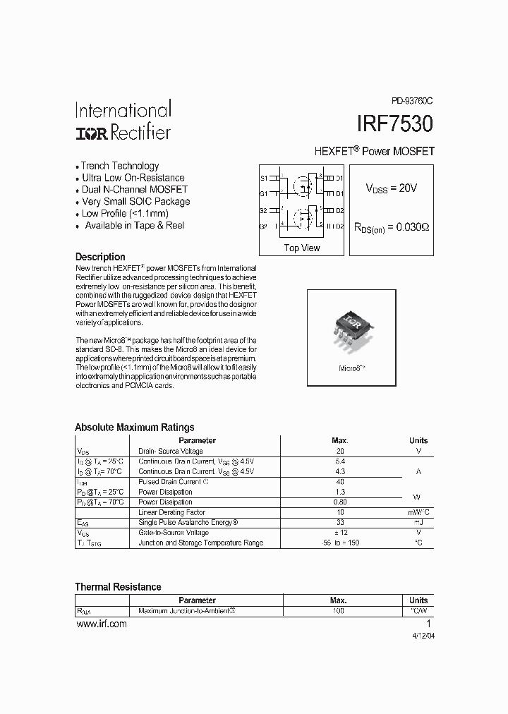 IRF7530TR_8360502.PDF Datasheet