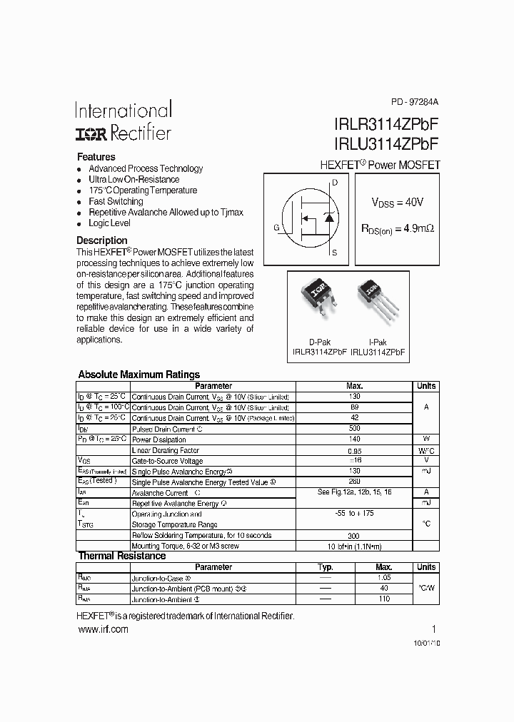 IRLR3114ZPBF_8361032.PDF Datasheet