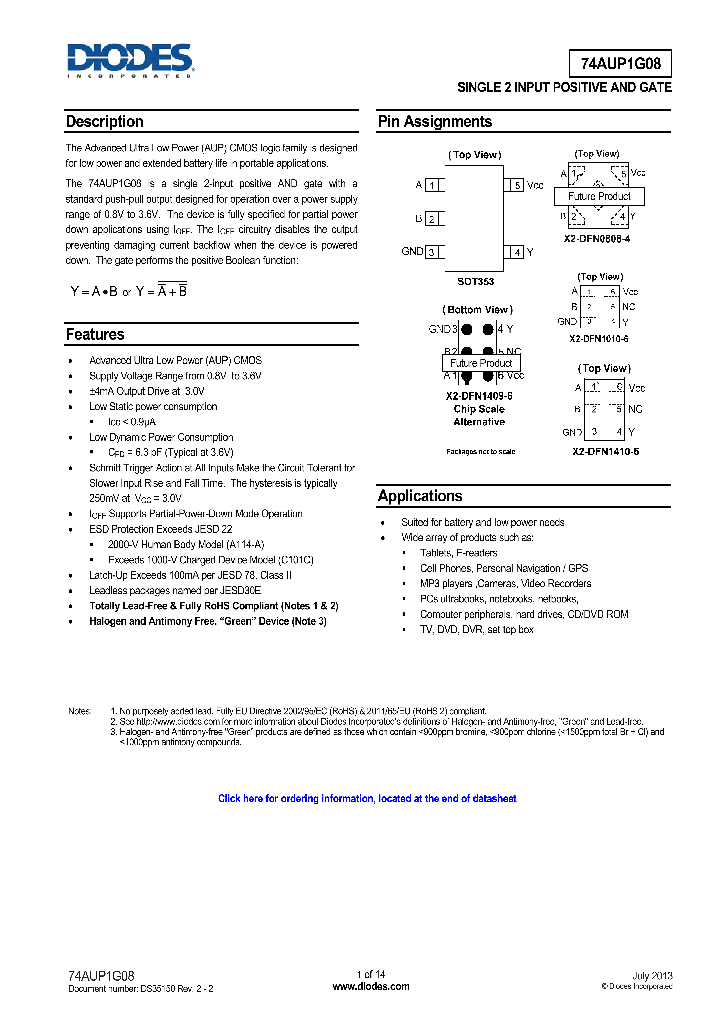 74AUP1G08FS3-7_8361295.PDF Datasheet