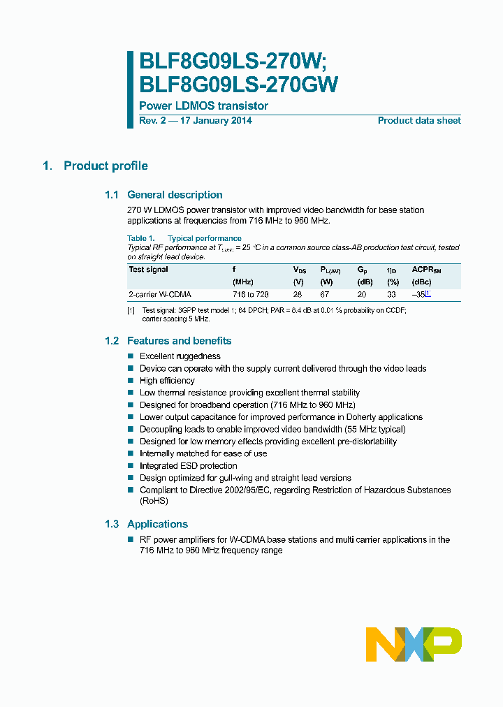 BLF8G09LS-270GW_8362486.PDF Datasheet